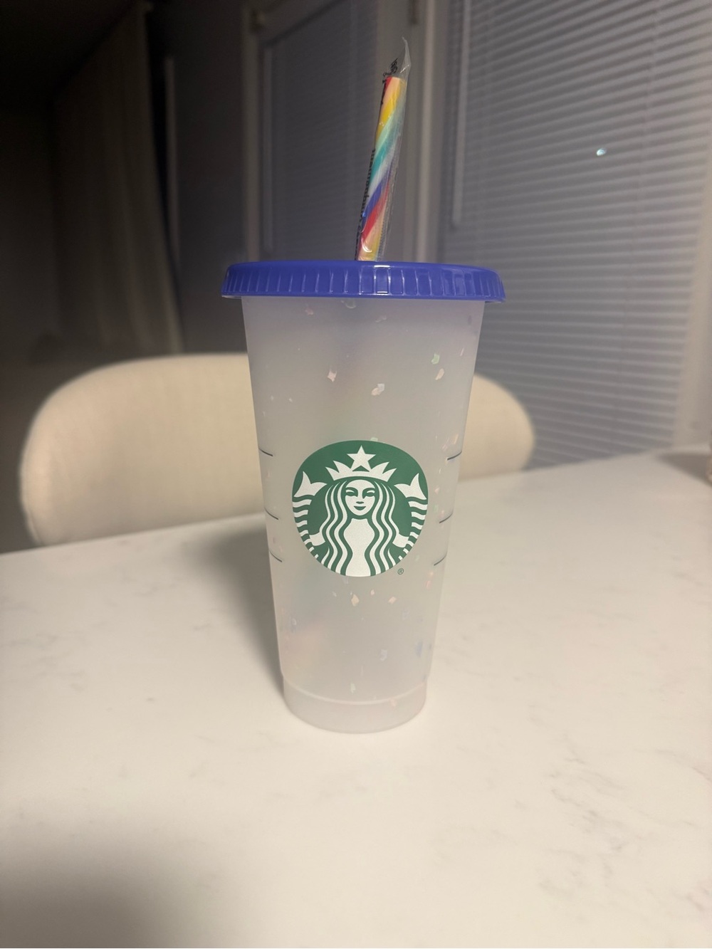Starbucks Clear color changing Confetti Tumbler with Rainbow Straw - Picture 3 of 3
